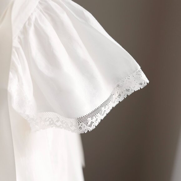 White Heirloom Dress Vintage Lace Ivory Satin Flower Girl Special Occasion - Picture 6 of 7